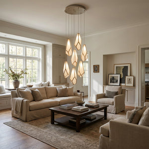 Glara White Round Multi-Drop Pendant