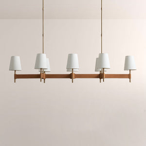 Havelle Leather Brass Linear Chandelier