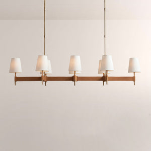 Havelle Leather Brass Linear Chandelier