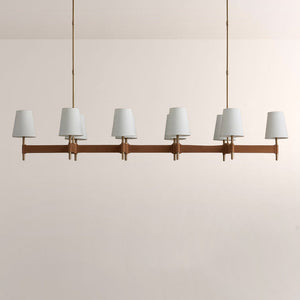 Havelle Leather Brass Linear Chandelier
