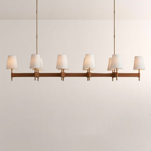 Havelle Leather Brass Linear Chandelier