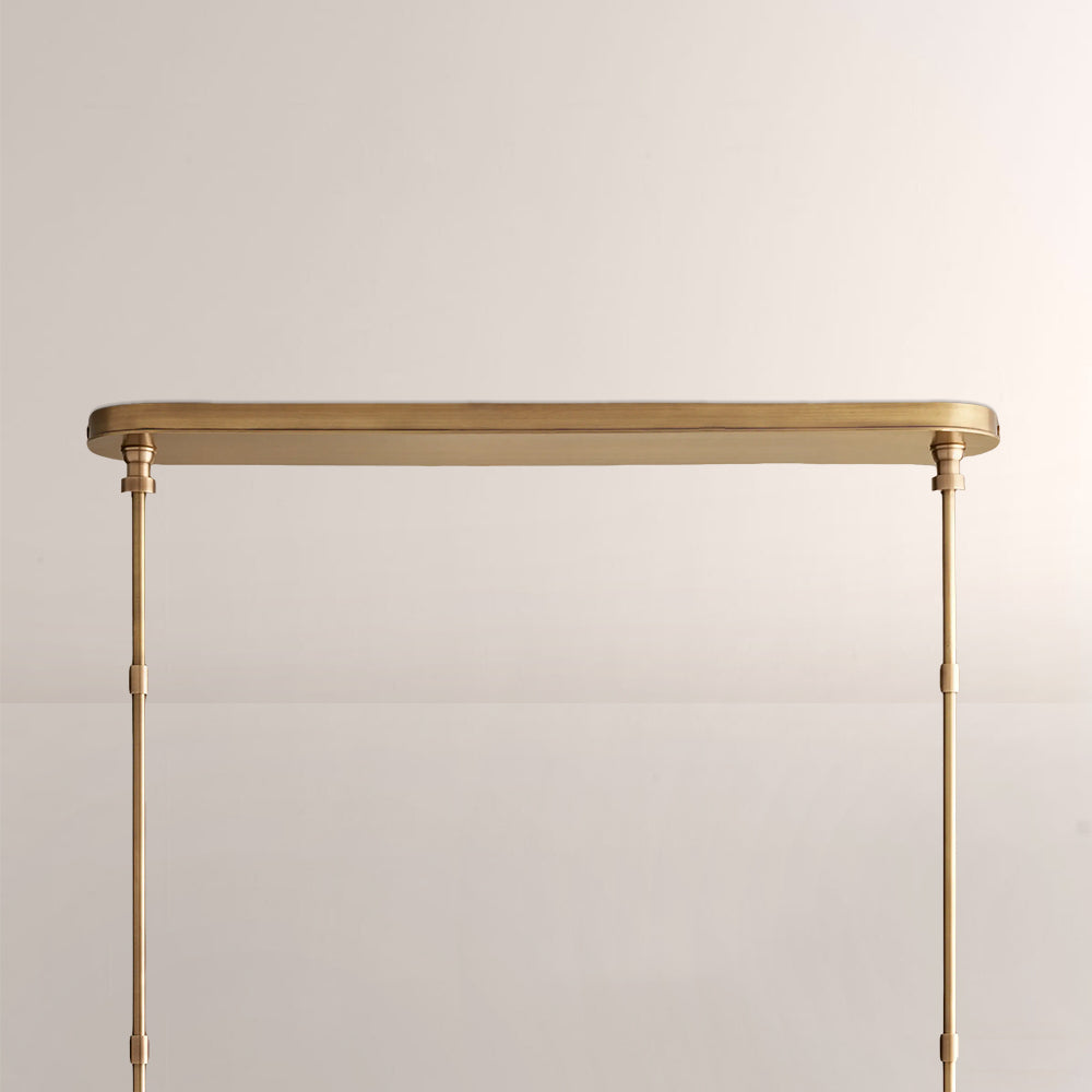 Havelle Leather Brass Linear Chandelier