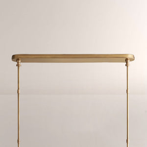 Havelle Leather Brass Linear Chandelier
