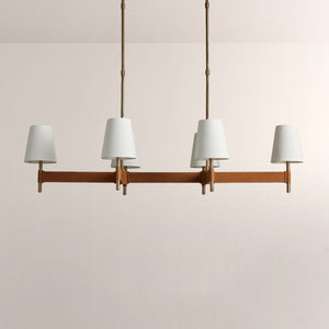 Havelle Leather Brass Linear Chandelier