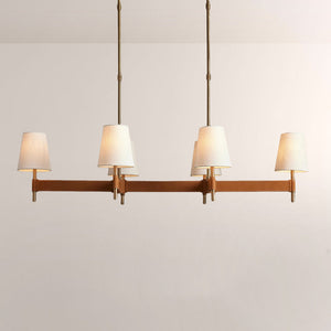 Havelle Leather Brass Linear Chandelier
