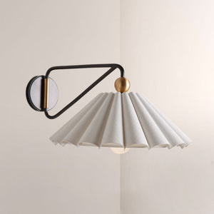 Haylo Pleated Linen Wall Sconce