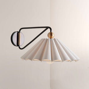 Haylo Pleated Linen Wall Sconce