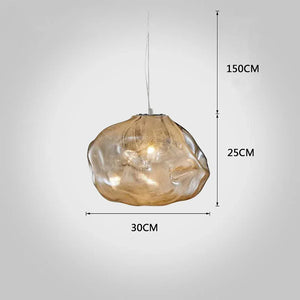 Industrial Metal Glass Bubble Irregular Oval Staircase Chandeliers