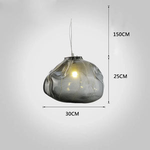 Industrial Metal Glass Bubble Irregular Oval Staircase Chandeliers