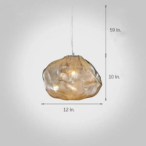 Industrial Metal Glass Bubble Irregular Oval Staircase Chandeliers