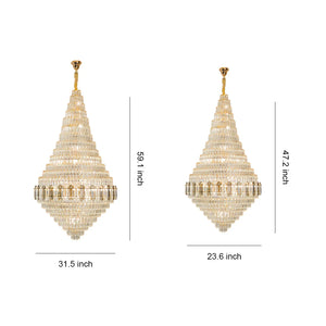 Large Gold Chandelier Luxury Art Glass