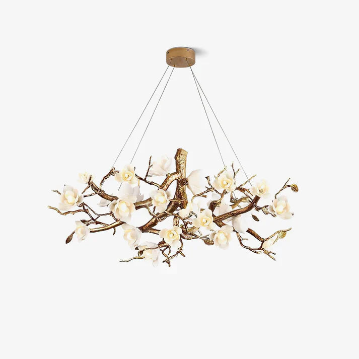 Liora Magnolia Branch & Porcelain Bloom Chandelier