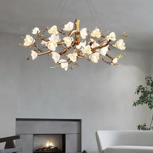 Liora Magnolia Branch & Porcelain Bloom Chandelier