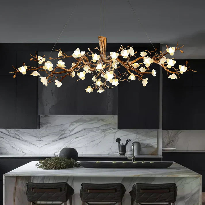 Liora Magnolia Branch & Porcelain Bloom Chandelier
