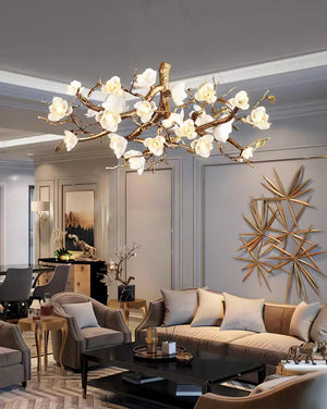 Liora Magnolia Branch & Porcelain Bloom Chandelier