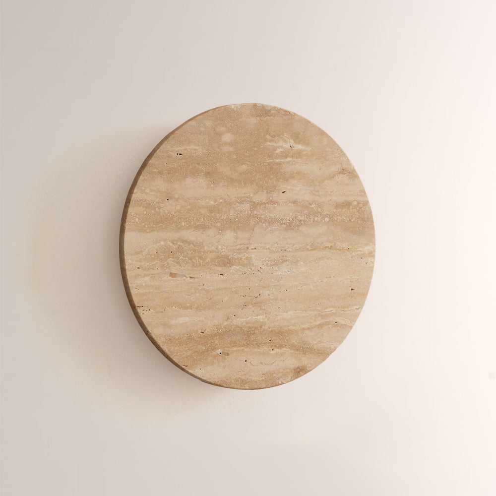 Odette Travertine Disc Outdoor Sconce