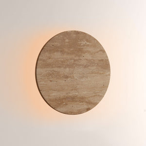 Odette Travertine Disc Outdoor Sconce