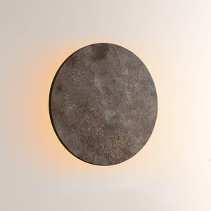 Odette Travertine Disc Outdoor Sconce