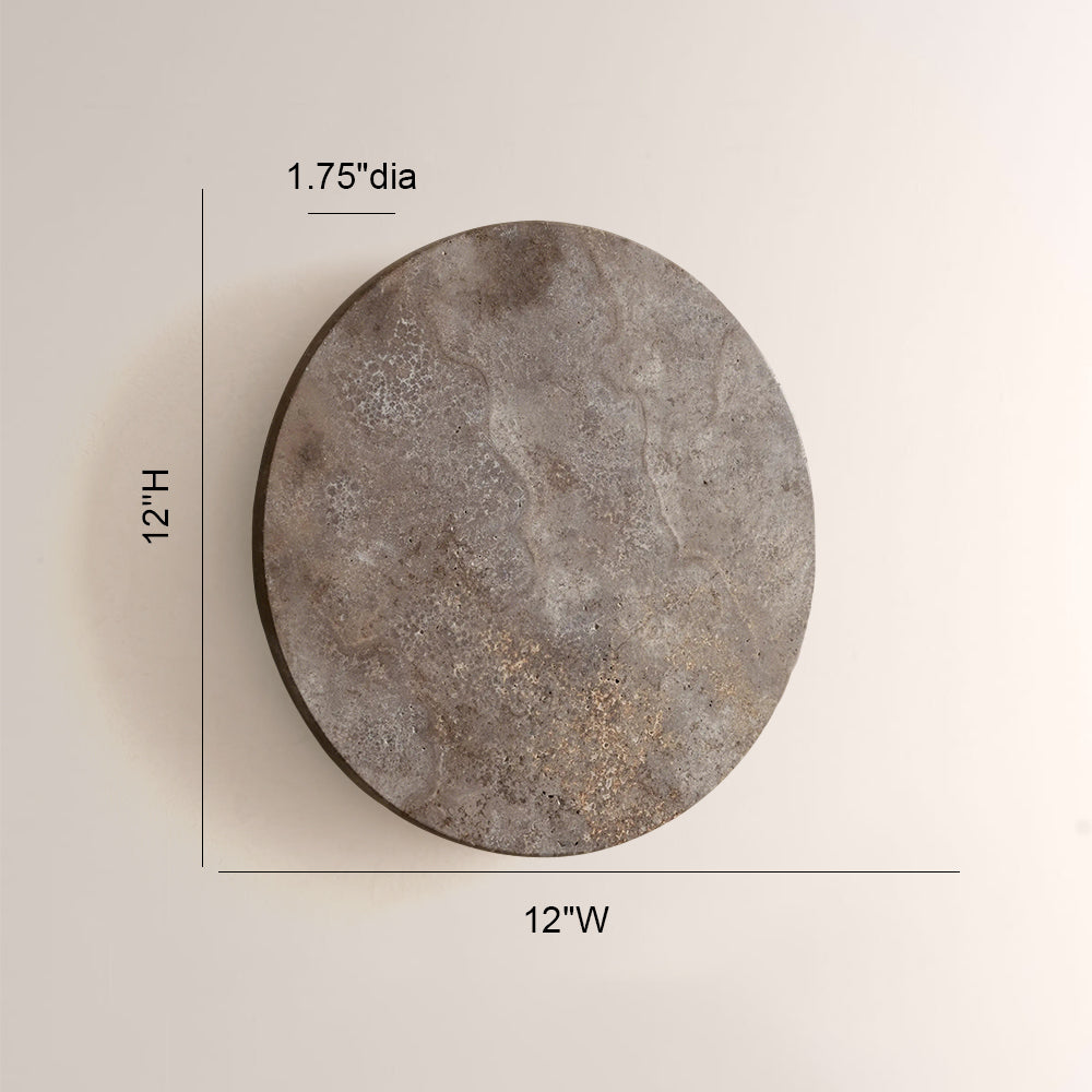 Odette Travertine Disc Outdoor Sconce