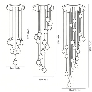 Luxury Staircase Chandelier Modern Spiral Crystal High Ceiling Light