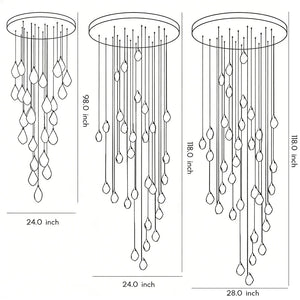 Luxury Staircase Chandelier Modern Spiral Crystal High Ceiling Light