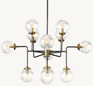Machinist Globe Clear Glass Chandelier