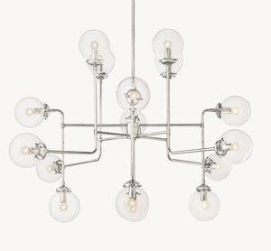 Machinist Globe Clear Glass Chandelier