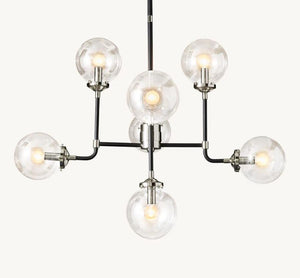 Machinist Globe Clear Glass Chandelier