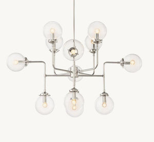 Machinist Globe Clear Glass Chandelier
