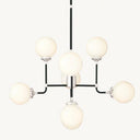 Machinist Globe Milk Glass Chandelier