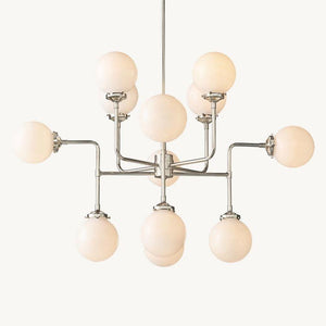 Machinist Globe Milk Glass Chandelier