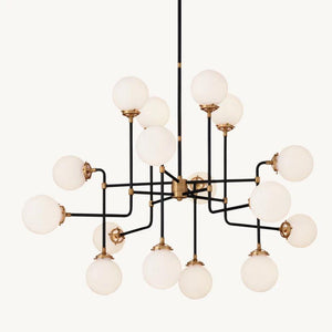 Machinist Globe Milk Glass Chandelier