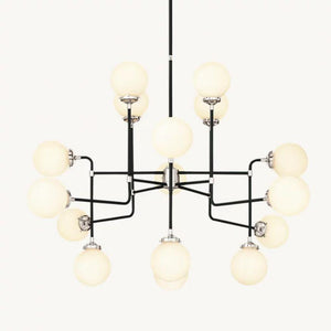 Machinist Globe Milk Glass Chandelier