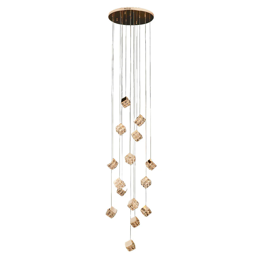 Magic Cube Crystal Staircase Chandelier