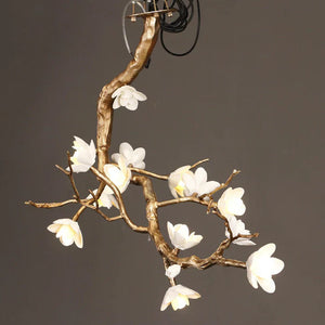 Magno Magnolia Branch Brass Chandelier
