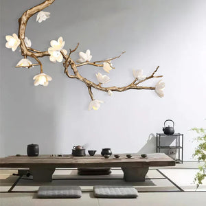 Magno Magnolia Branch Brass Chandelier