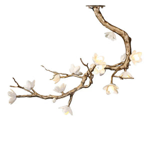 Magno Magnolia Branch Brass Chandelier