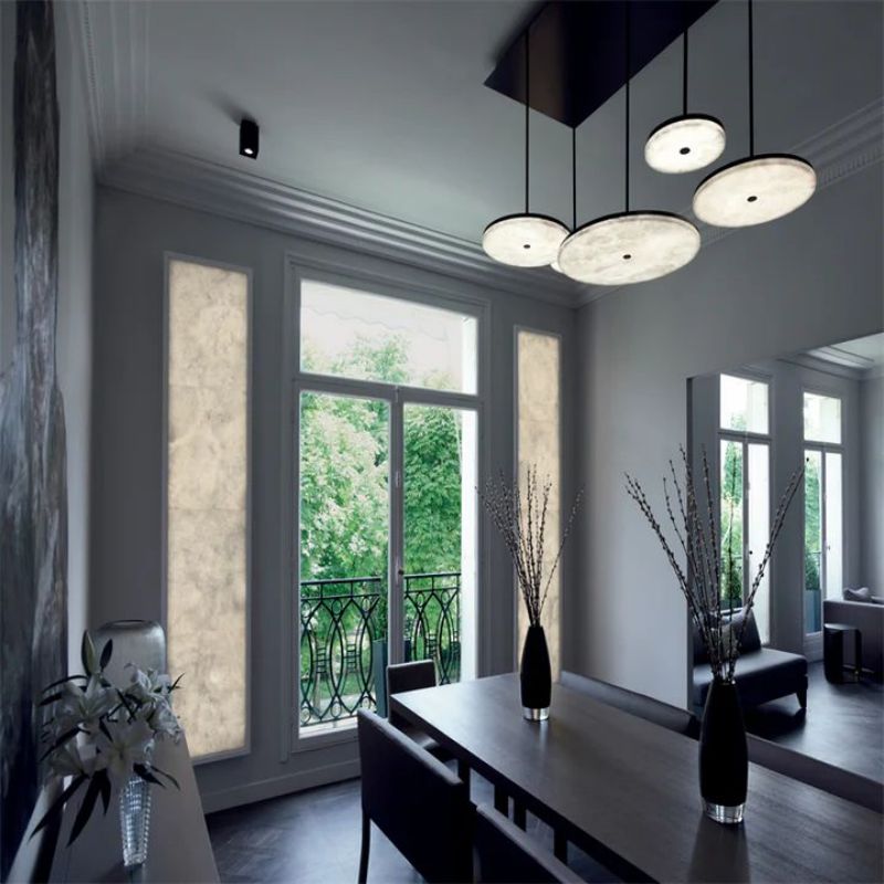 Alabaster Lsland Shape Mini Pendant Light