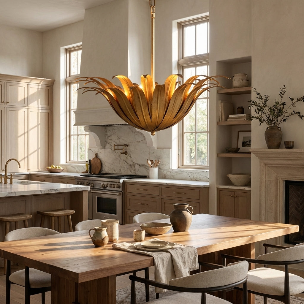 Maton Palm Leaf & Brass Pendant