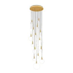 Minimalist Rings Stepless Dimming LED Nordic Duplex Stair Chandelier