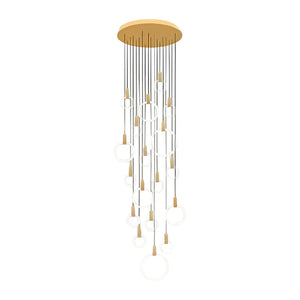 Minimalist Rings Stepless Dimming LED Nordic Duplex Stair Chandelier