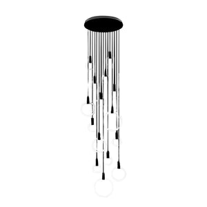 Minimalist Rings Stepless Dimming LED Nordic Duplex Stair Chandelier