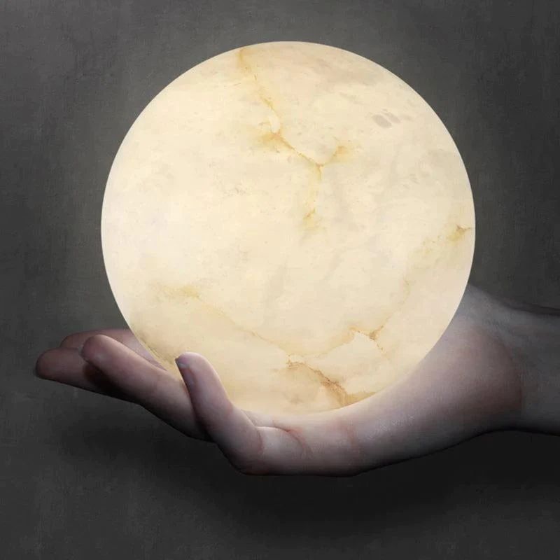 Modern Pearl Alabaster Ball Pendant Light