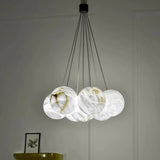 Modern Pearl Alabaster Ball Pendant Light