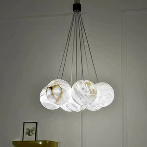 Modern Pearl Alabaster Ball Pendant Light
