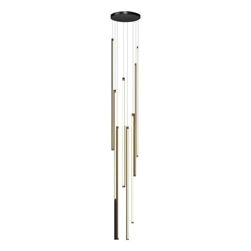 Modern Spiral Multi-Strip Chandelier