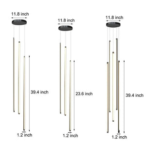 Modern Spiral Multi-Strip Chandelier