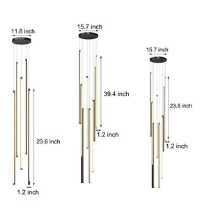 Modern Spiral Multi-Strip Chandelier