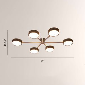 Monterra 6 Arm Modern Semi Flushmount