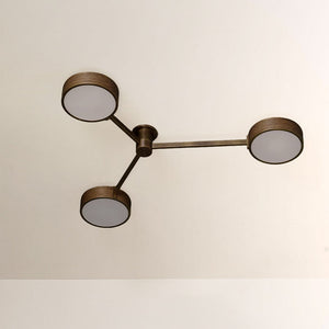 Monterra Bronze Wood Grain 3 Arm Flushmount